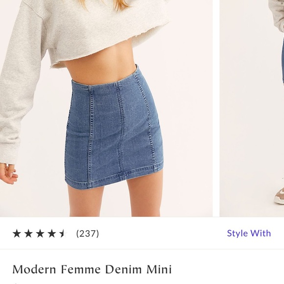Free People Femme Denim Mini Skirt - Picture 3 of 3